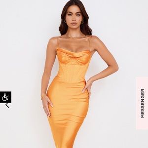 House of cb Myrna dress in gorg tangerine color! Only worn once w/ original box